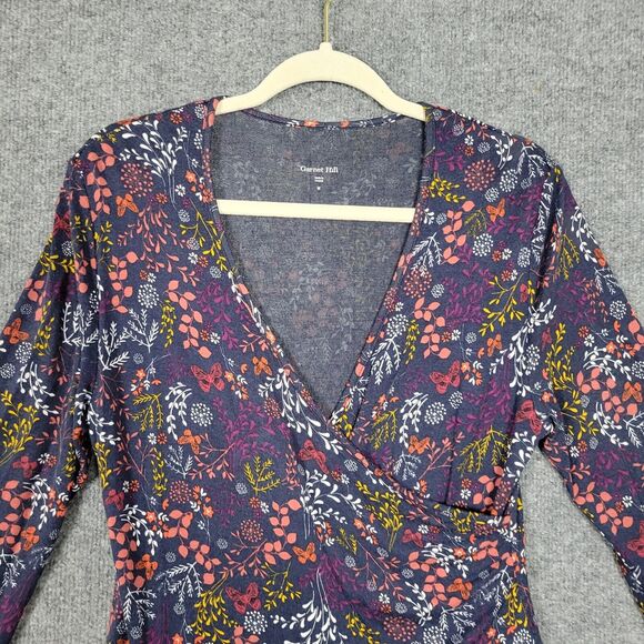 GARNET HILL 32140 Brianna Knit Surplice Dress Floral Butterfly SIZE MEDIUM - Picture 4 of 11